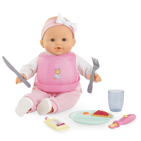 Grand coffret repas - COROLLE - Floral - Pour poupon 36/42 cm - Des 24 mois