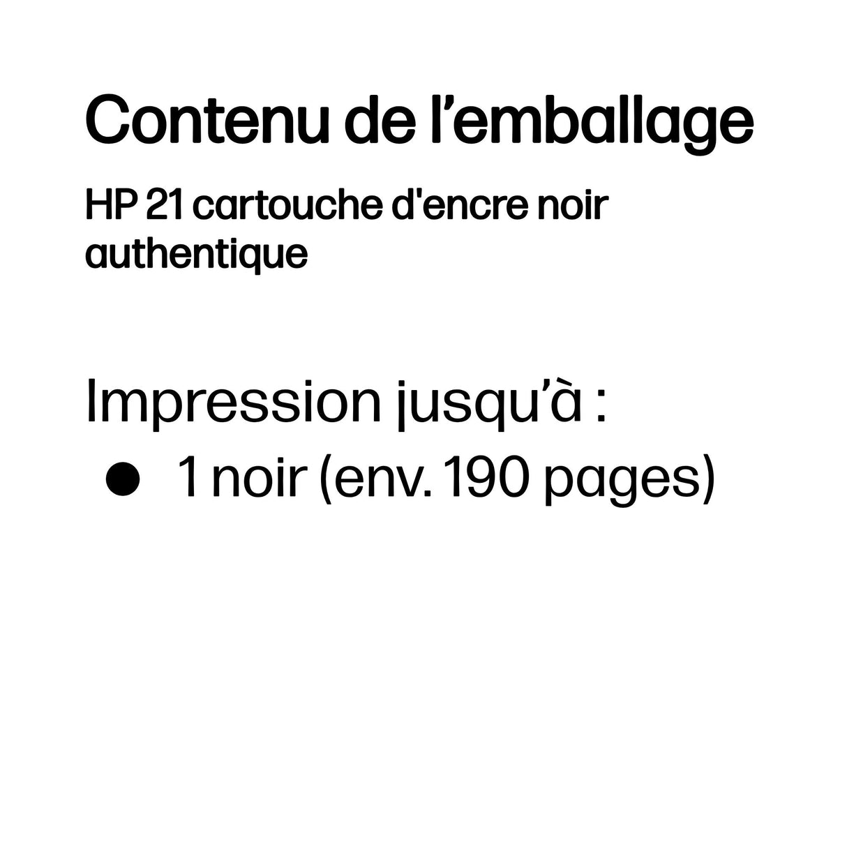 HP 21 Cartouche d'encre noire authentique (C9351AE)  pour HP DeskJet 3940/D2360/F380, OfficeJet 4315/4355/5610/5615, PSC1410