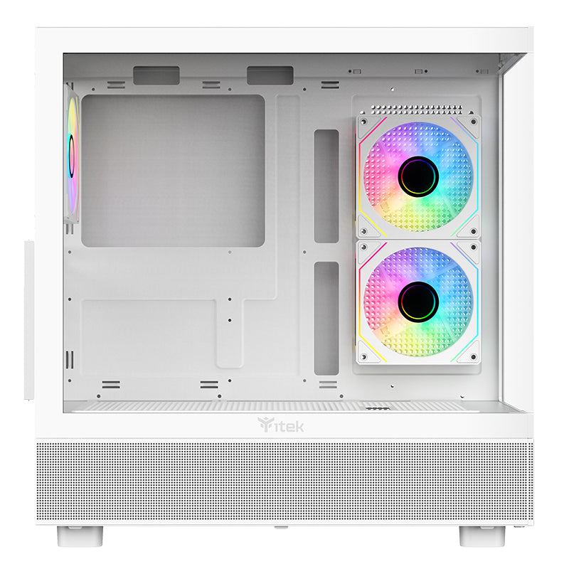 Boitier Moyen Tour ATX iTek Showbui 42 RGB avec panneaux vitrés (Blanc)