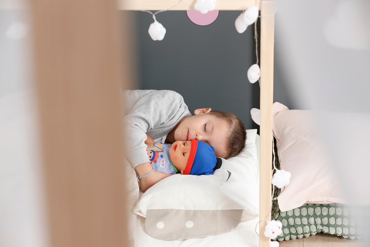 Poupon - BABY BORN - Jonas - 10 fonctions réalistes - 10 accessoires - Bleu et Rouge - 43cm - Des 3 ans