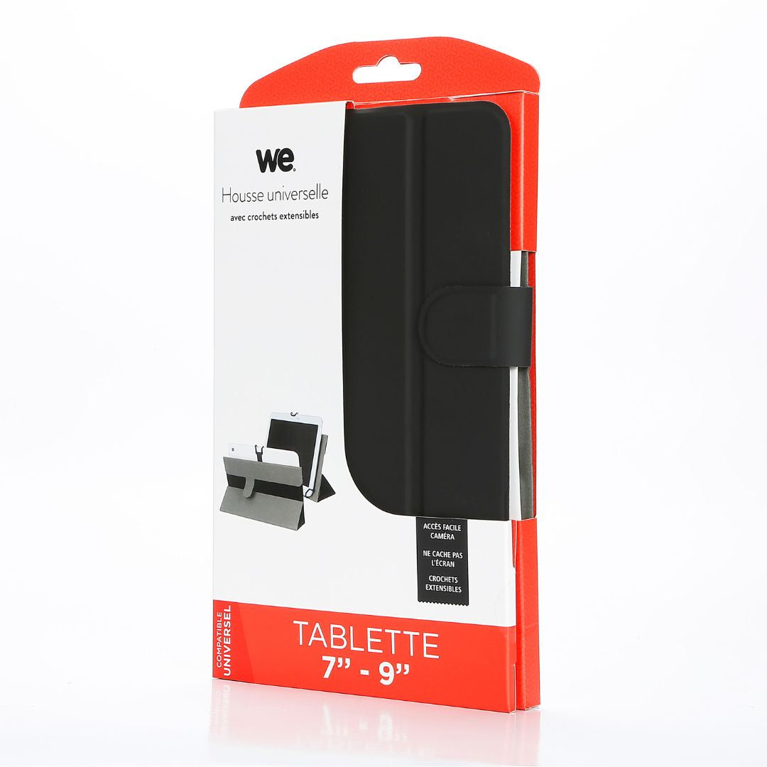 WE tui universel pour tablettes 7-9 - Toucher doux - Système de crochets exten
