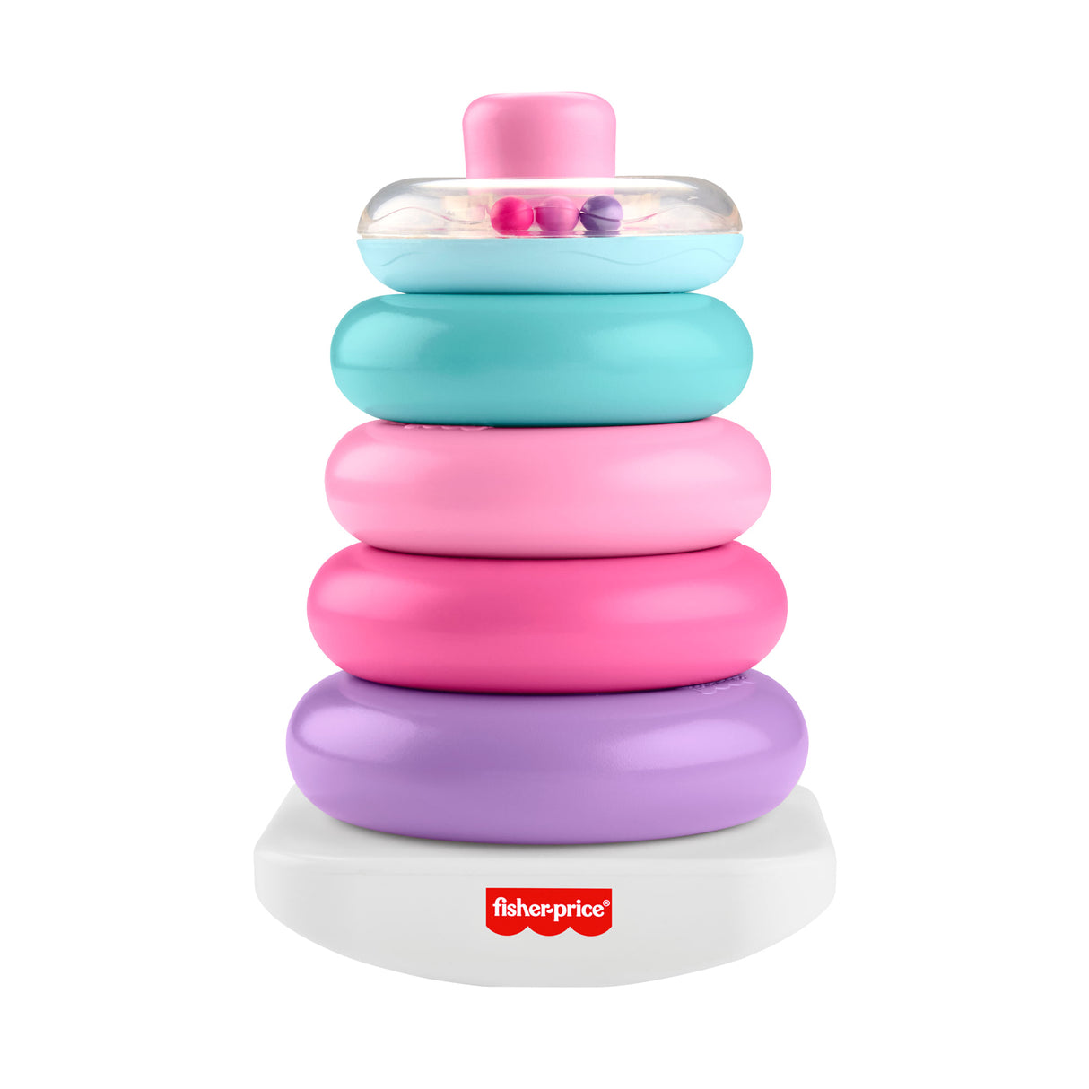 Fisher-Price - Pyramide Arc-en-ciel - Jouet d'éveil a empiler pour bébés - Fisher-Price - JGP94