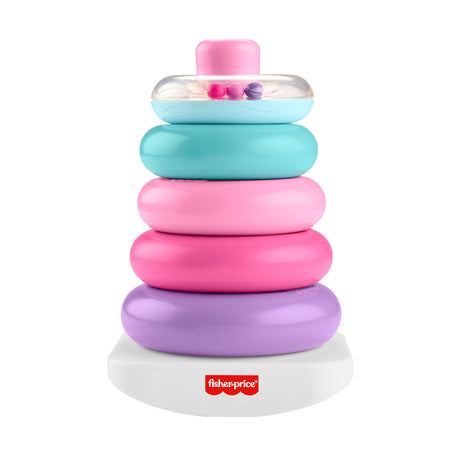 Fisher-Price - Pyramide Arc-en-ciel - Jouet d'éveil a empiler pour bébés - Fisher-Price - JGP94