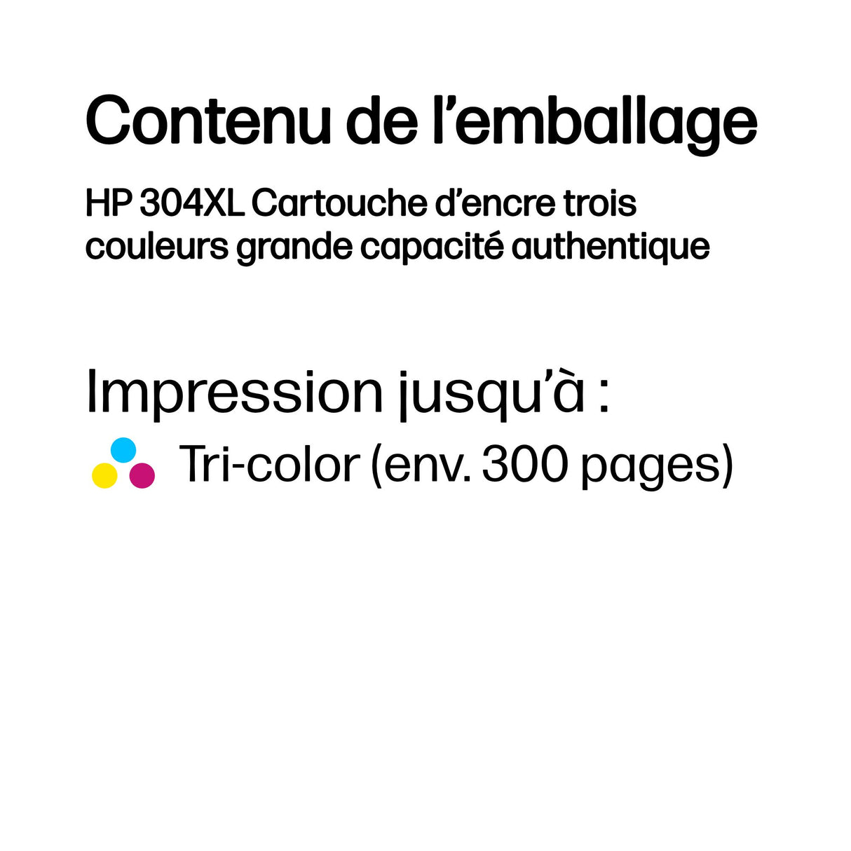 HP 304XL Cartouche d'encre trois couleurs authentique (N9K07AE) pour HP DeskJet 2620/2630/3720/3730