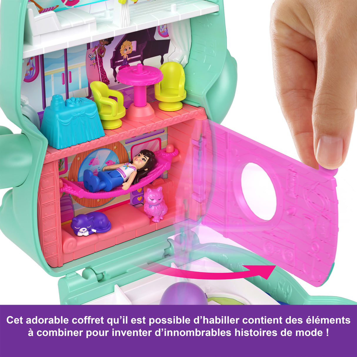 Polly Pocket-Coffret Chaton Marin-Jouet De Voyage - 4 ans+- JCR37