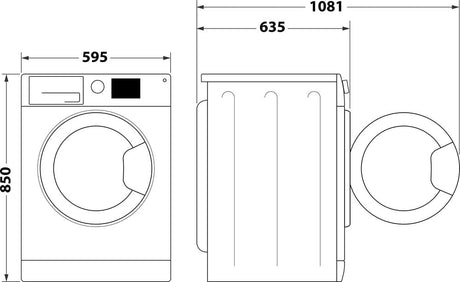 Lave-linge hublot WHIRLPOOL FFBP10489SBSVFR - 10 kg - Induction - L60cm - 1400 trs/min - Classe A-20% - Silver
