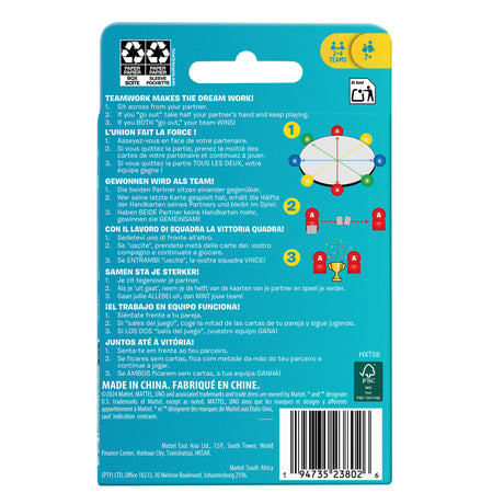 Jeu de carte - MATTEL - UNO Teams - Multicolore - 2 joueurs ou plus - a partir de 7 ans