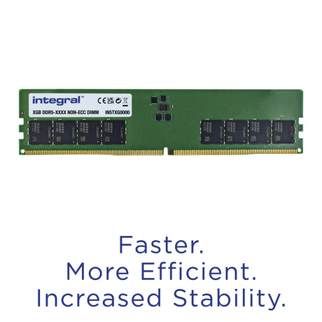 Barrette mémoire 32Go DIMM DDR5 Integral 4800MHz (Vert)