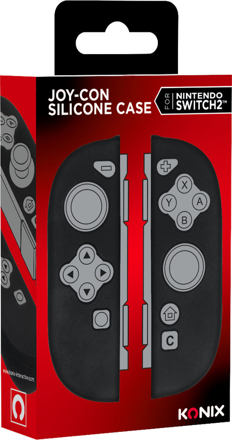Coque de protection pour manettes Joy-Con - KONIX - Nintendo Switch 2 - Silicone - Antichoc - Anti-rayures - Anti-poussiere - Noir