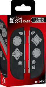 Coque de protection pour manettes Joy-Con - KONIX - Nintendo Switch 2 - Silicone - Antichoc - Anti-rayures - Anti-poussiere - Noir