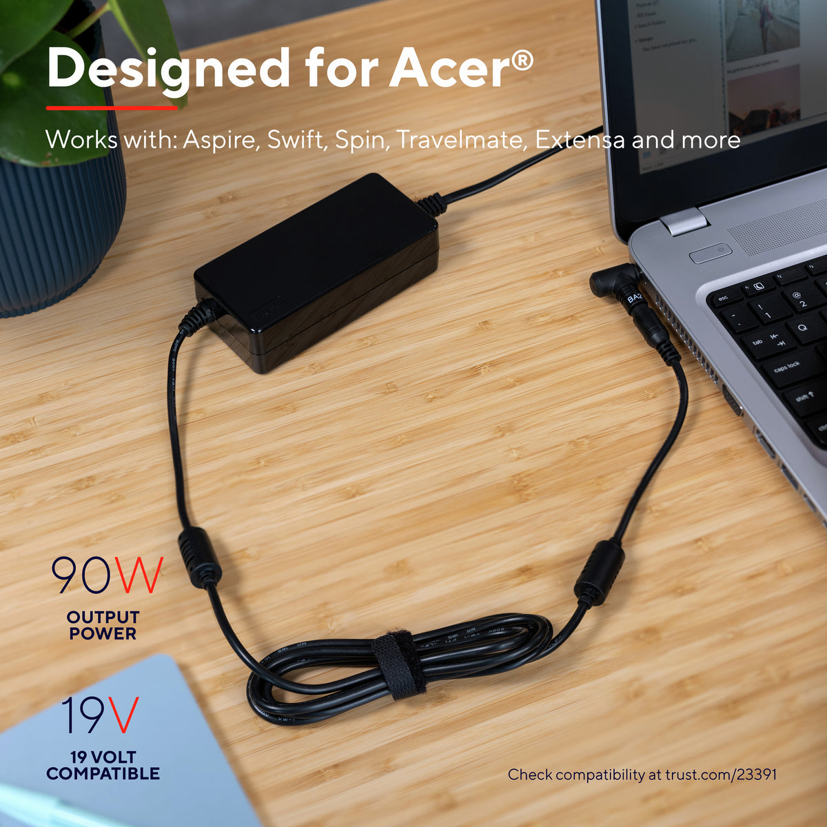 Chargeur universel Trust Maxo Acer 90W - 3 embouts