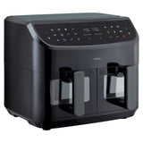 Friteuse a Air Chaud - MEDION - P20 XXL Twin - 2600 W - 2 paniers - 9 programmes - Noir