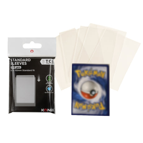 Protege-cartes - KONIX - Standard Sleeves - 100 pochettes - Compatible Magic The Gathering, Pokémon - Transparent