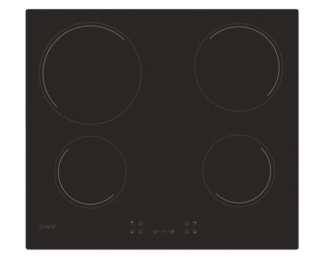 Plaque de cuisson vitrocéramique CANDY CH64CCB - 4 foyers - L 59 cm - Noir