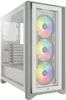 Boitier Moyen Tour ATX Corsair iCue 4000X RGB avec panneaux vitrés (Blanc)