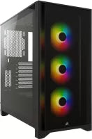 Boitier Moyen Tour ATX Corsair iCue 4000X RGB avec panneaux vitrés (Noir)