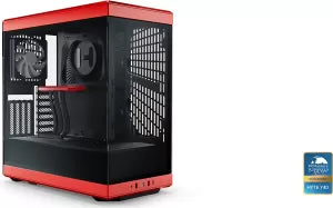 Boitier Moyen Tour ATX Hyte Y40 avec panneaux vitrés (Noir/Rouge)