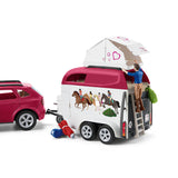 Voyage en voiture avec remorque pour chevaux, Coffret figurines Schleich 42535 Horse Club pour enfants de 5 ans