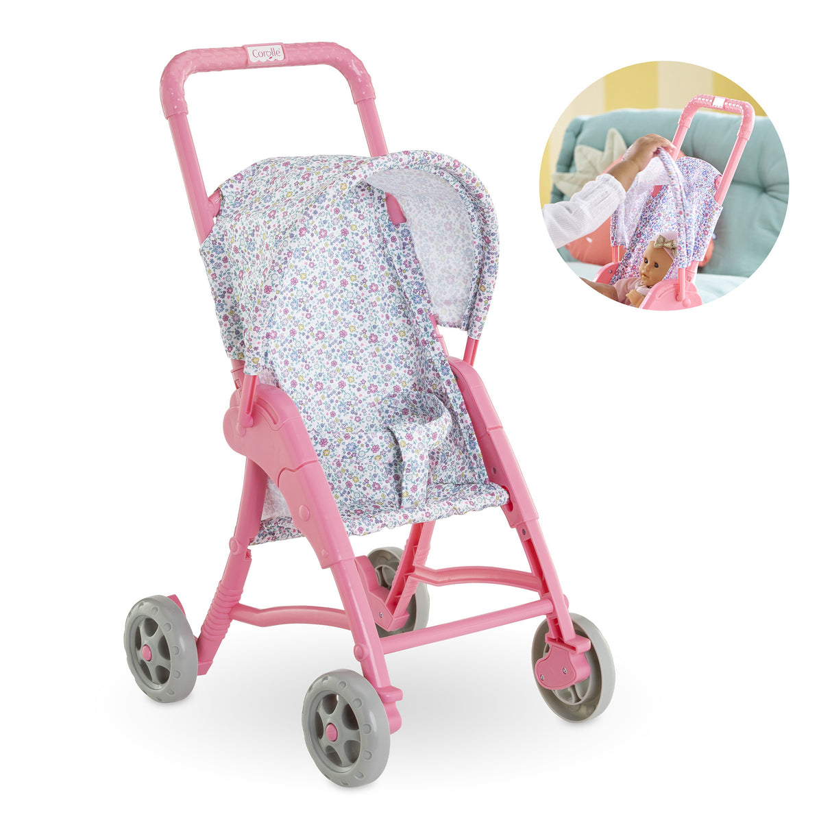 Accessoires poupons - COROLLE - Poussette Florale - pour poupon 30 cm - des 18 mois