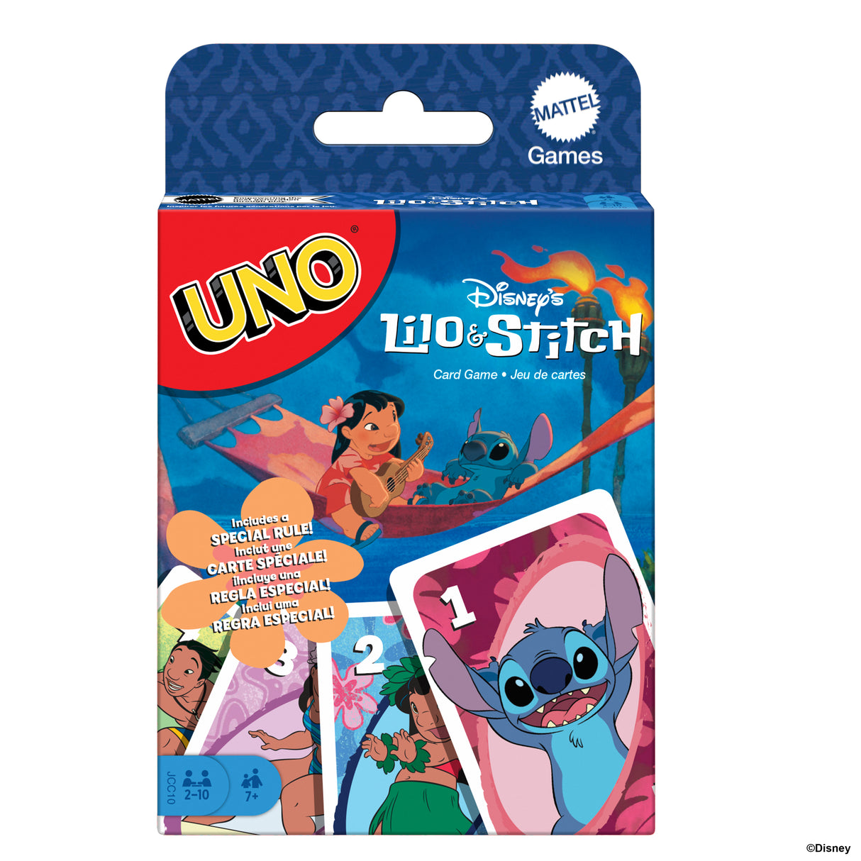 Mattel Games - Disney UNO Lilo et Stitch-Jeu de cartes pour les enfants et la famille JCC10
