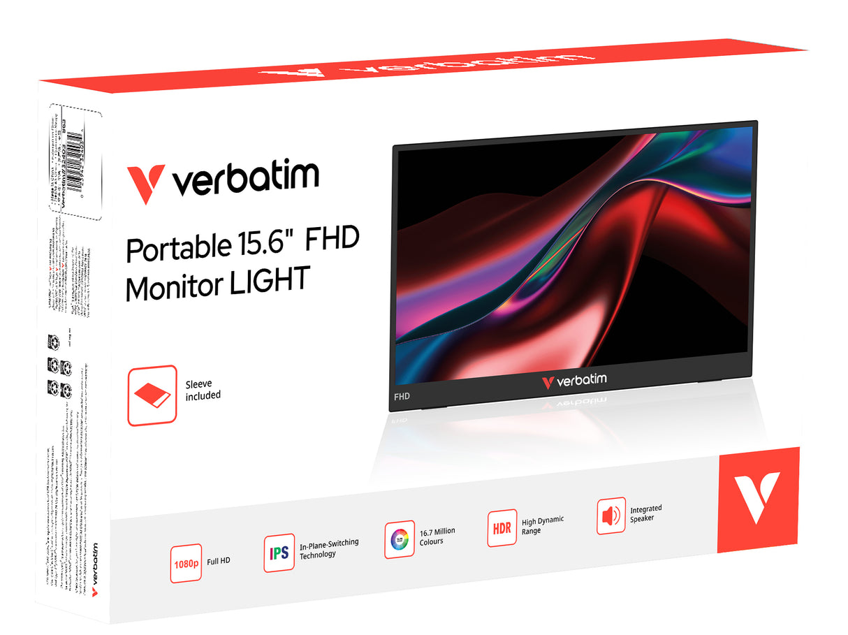 Ecran portable 15,6" Verbatim Light Full HD (Noir)