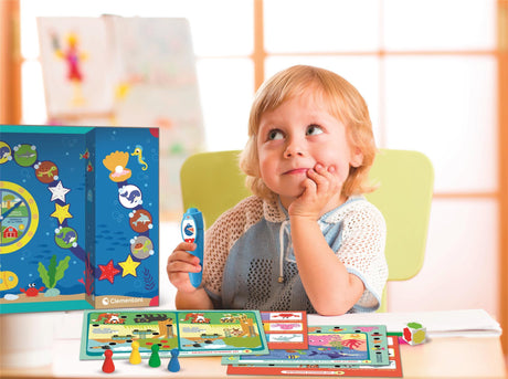CLEMENTONI - Mon stylo interactif - 60 activités éducatives - Stylos lumineux et sonore - Fabriqué en Italie