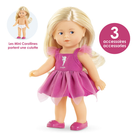 Coffret Mini Corolline - Corolle - Rosy Fée - Poupée en vinyle - Robe de fée - Ailes de papillon