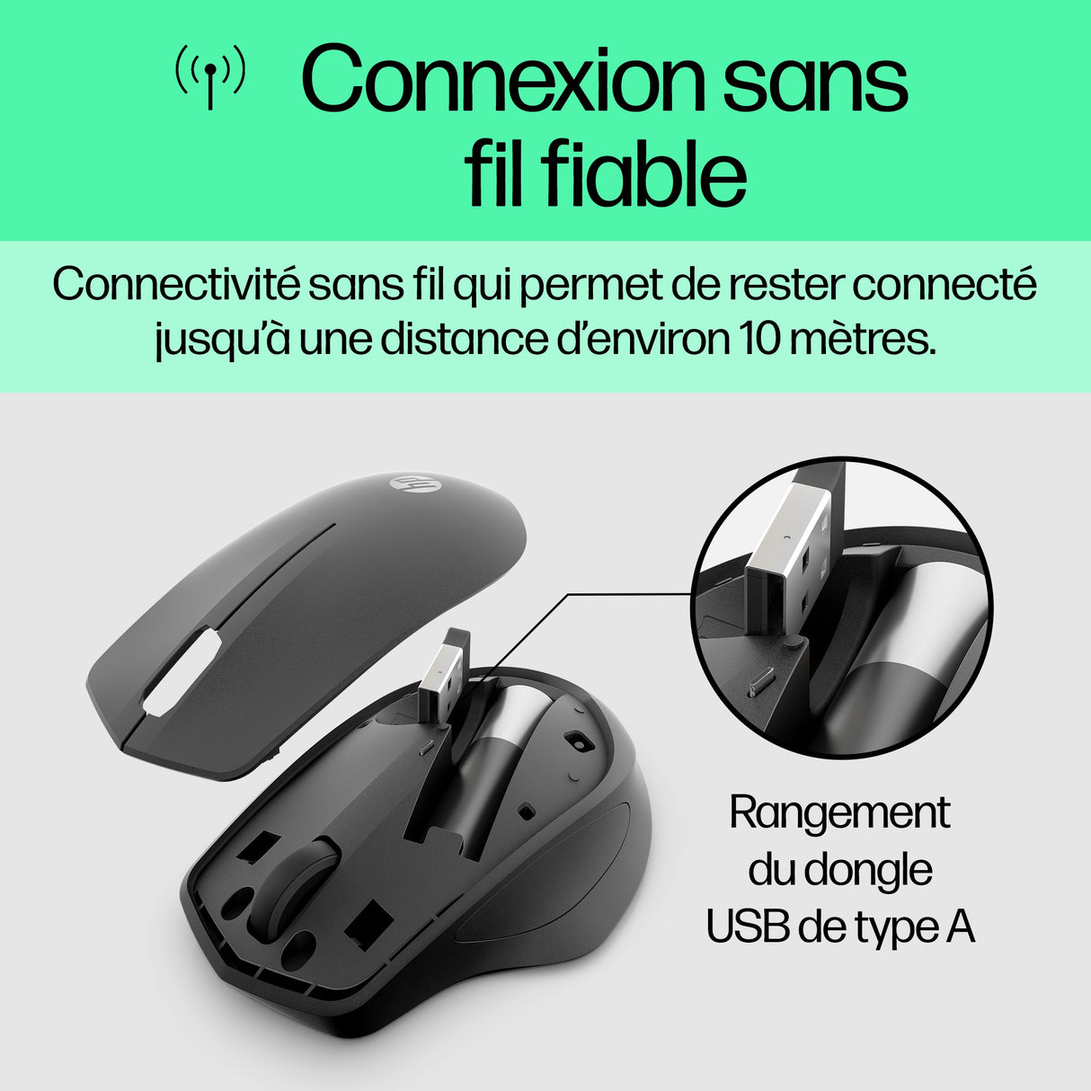 Souris sans fil HP Silent 280 (Noir)