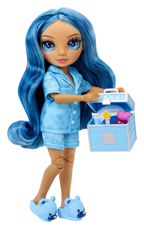 Junior High Pyjama Party - Poupée mannequin articulée 22 cm - Skyler (Bleue) - Nombreux accessoires - a partir de 4 ans