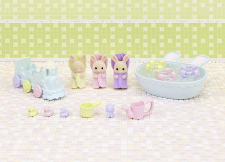 Les triplés Lapin Creme et accessoires de bain - Sylvanian Families - 5707