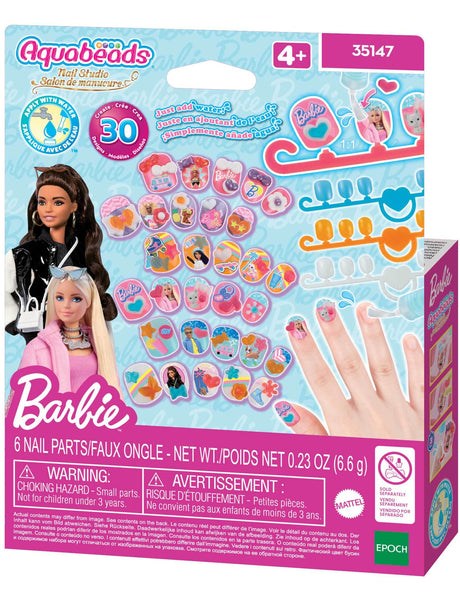 La recharge d'ongles - AQUABEADS - Barbie - 40 ongles avec décorations - Des 4 ans