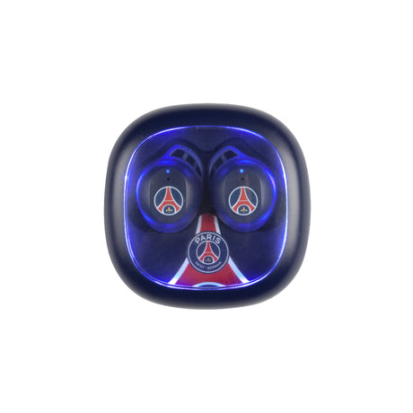 Écouteurs sans fil - KONIX - PSG - Autonomie 8 h + 15 h avec boîtier - Résistance a l'eau IPX4 - Bluetooth - Bleu