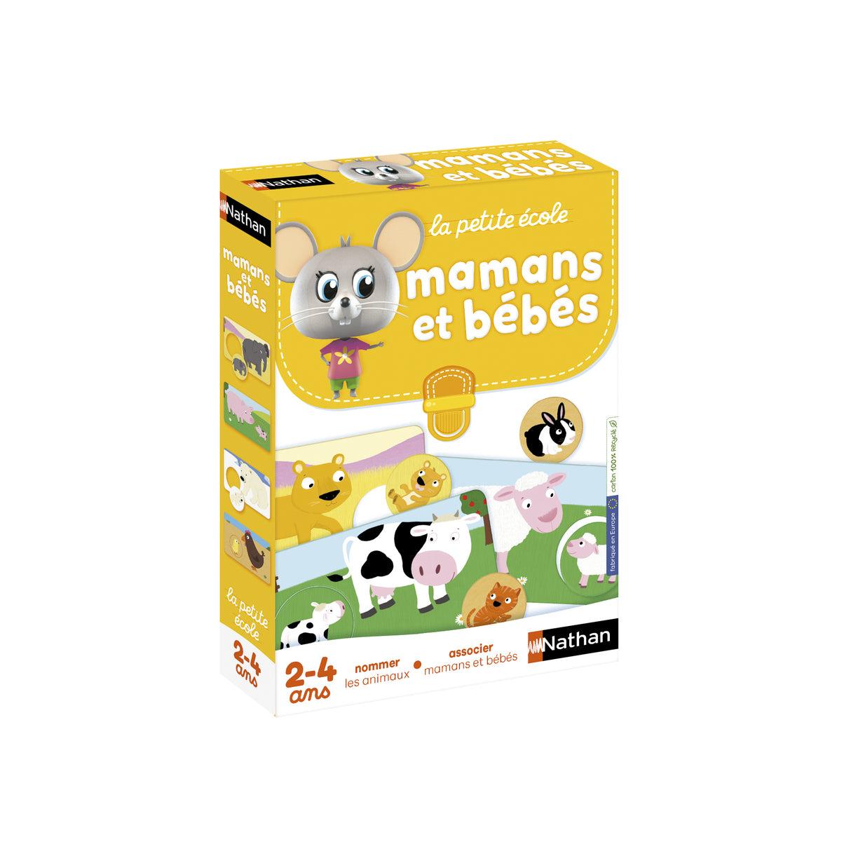 Jeu d'association NATHAN La Petite Ecole - Mamans et Bébés - Bébé Animaux - Mixte - A partir de 3 ans