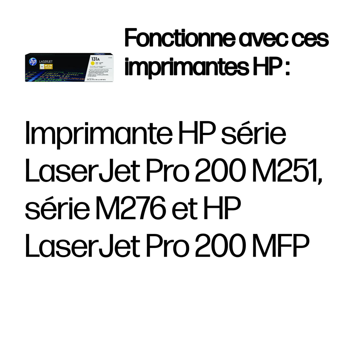 Cartouche de toner jaune HP 131A authentique pour LaserJet Pro 200 Color M251/M276