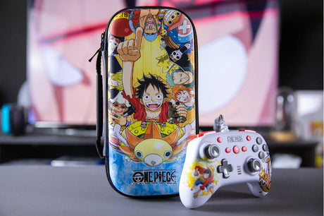 Manette de jeu - Nintendo Switch, Switch 2 et PC - One Piece - Filaire - Blanc - Fonction vibration - Câble 3 m - Luffy - Konix
