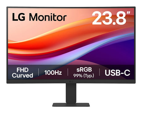 Ecran PC Incurvé - LG - 23,8 - FHD - 100Hz - Dalle VA - 5ms - 24U421A-B