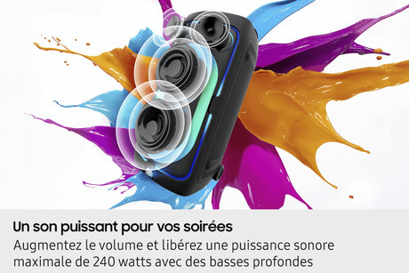 Enceinte - SAMSUNG - MX ST50F/XE - 240 W - Effets lumineux - Bluetooth - Batterie 18h - Roues intégrées - Noir