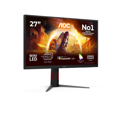 Ecran PC Gamer - AOC - 27'' - 4K/FHD - 160Hz/320Hz - Dalle MiniLED Fast IPS - 0,5ms - Réglable en hauteur - U27G4XM