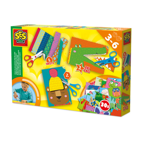 J'apprends a découper pas a pas - SES CREATIVE - Hobby 3 - 6 - Motricité Fine - 3 Ciseaux Sécurité + Loisirs + Zigzag - Age : 3+