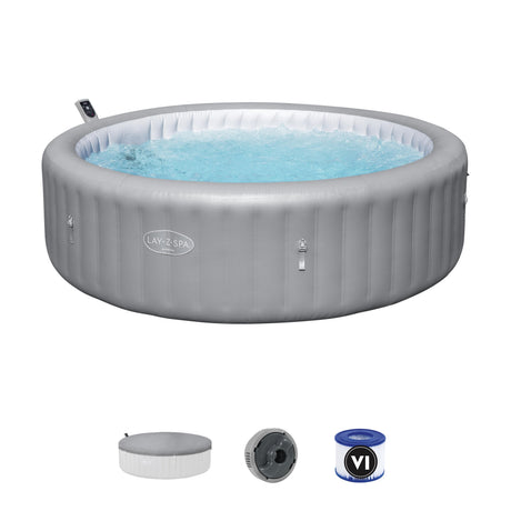 Spa gonflable BESTWAY - Lay-Z-Spa Hawaii - 236 x 71 cm - 4 a 8 places - Rond (Livré avec couverture, cartouche et diffuseur)