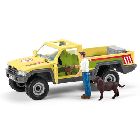 Coffret Visite du Vétérinaire a la ferme 12 Pieces - Avec Animaux de la Ferme, Véhicule et Vétérinaire - SCHLEICH - 42503 FARM WORLD