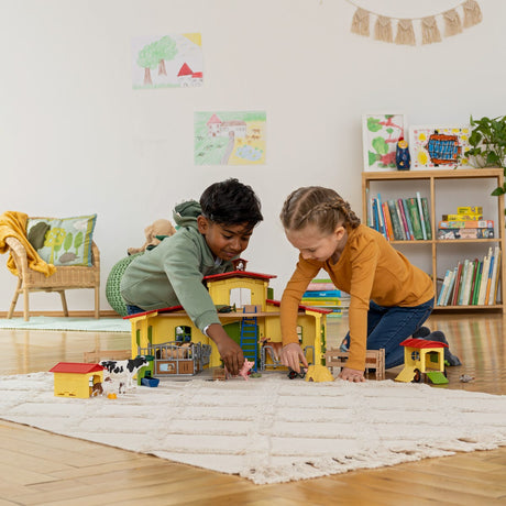 Coffret ferme éducative de 92 pieces avec animaux et accessoires, figurine miniature, Schleich 42605 Farm World