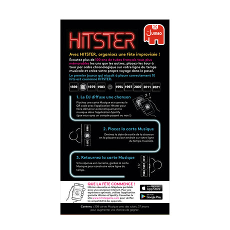 Hitster 100% chanson francaise - jeu de société - dujardin - plongez dans l'univers musical français avec hitster