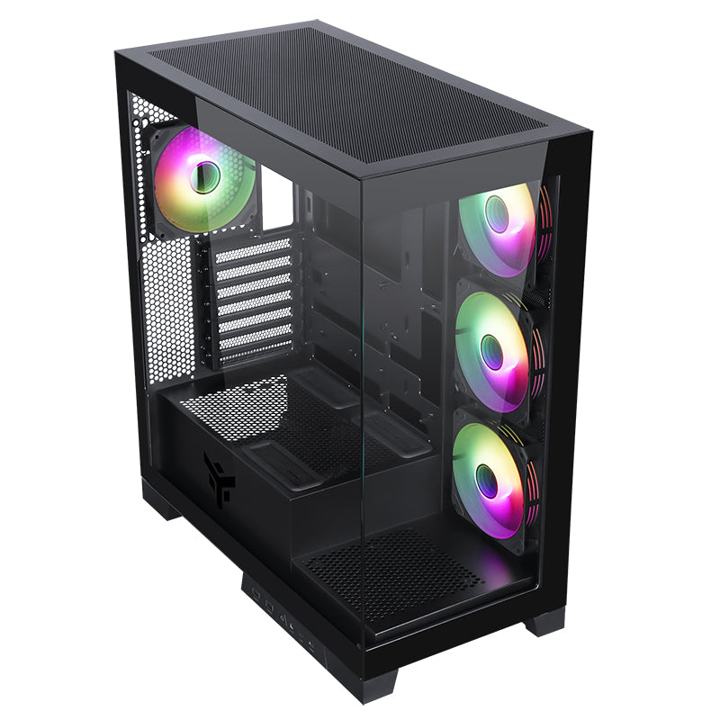 Boitier Moyen Tour ATX iTek Showbui 45 RGB avec panneaux vitrés (Noir)