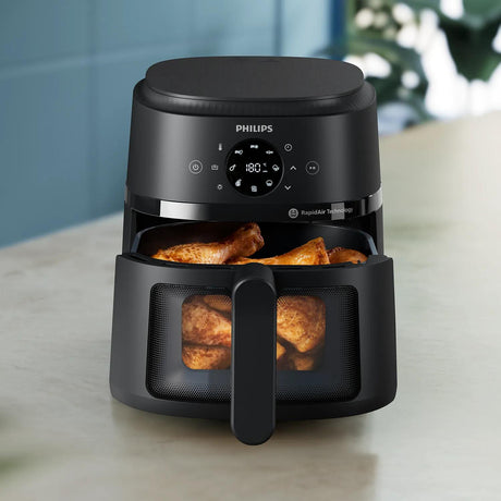 Friteuse sans huile - PHILIPS - NA220/00 - Airfryer Série 2000 4.2L - 13 modes de cuisson - fenetre de cuisson - 1500W - Noir