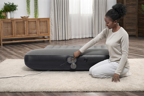 Matelas gonflable - BESTWAY - 671BS - Tritech Queen - 2 places, pompe USB intégrée, 2,03 m x 1,52 m x 30 cm