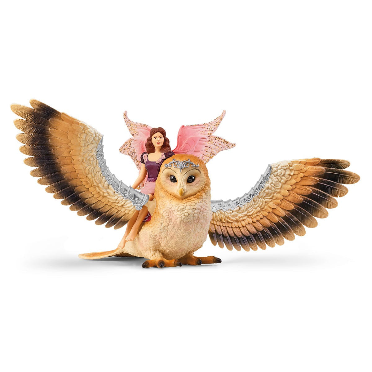 Figurine Elfe sur chouette scintillante, détails tres réalistes, SCHLEICH 70789 Bayala, Des 5 ans