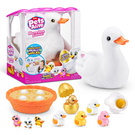 Jouet Interactif - ZURU - Mama Duck - Canetons interactifs suivant leur maman avec surprises a découvrir