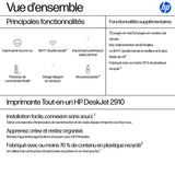 Imprimante tout-en-un HP DeskJet 2910 jet d'encre couleur - 3 mois d'Instant ink inclus avec HP+