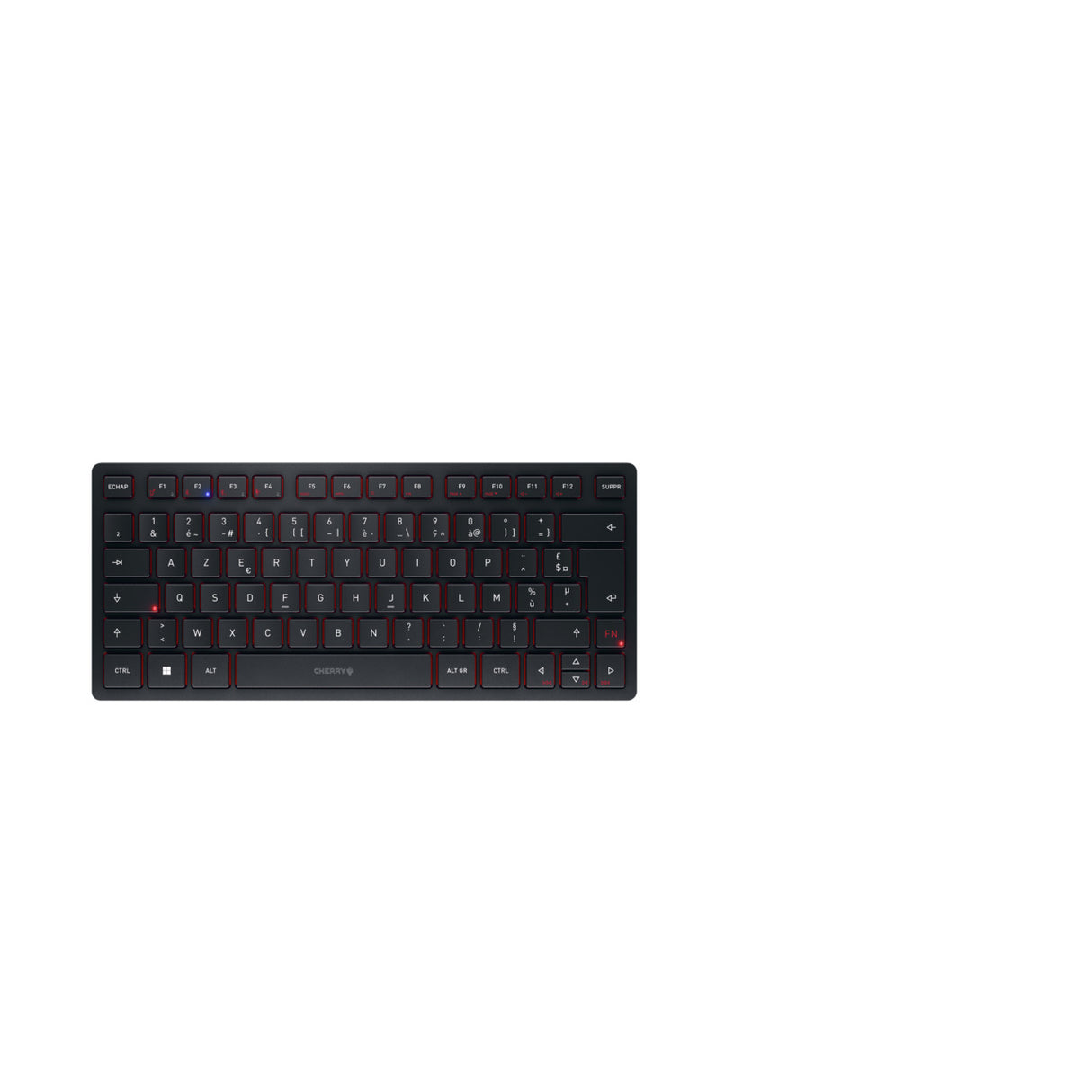 Clavier compact 2,4 GHz, Bluetooth 5.0 et filaire - CHERRY KW 9200 MINI - Rechargeable - Noir